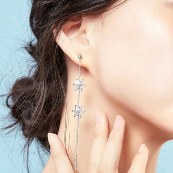 

2020 New Fashion Sweet Flower Earrings Personality Temperament Long Tassel Earrings Minimalist Style Dangle Earrings for women