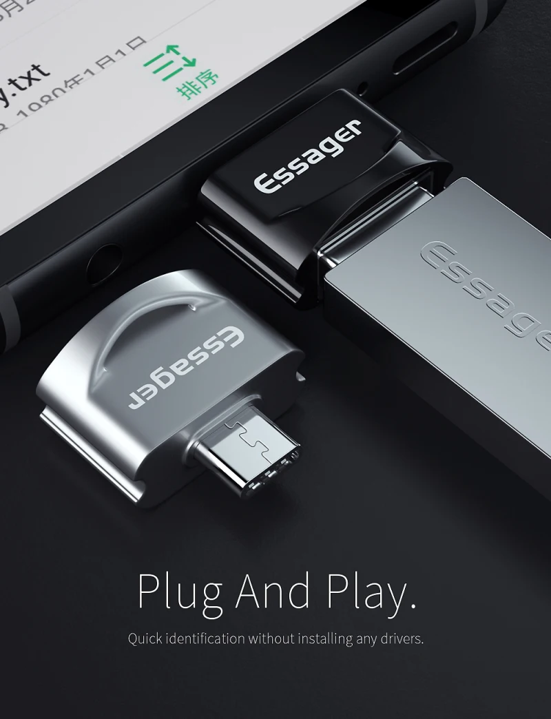 Для Essager Micro USB OTG к usb type C адаптер V8 Разъем конвертер для samsung huawei ZTE Xiaomi lenovo Android type-c