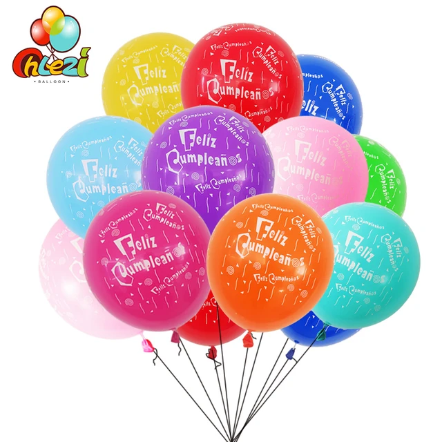 20pcs Spanish Happy Birthday Balloons 12 Inch Helium Latex Ballon Birthday  Party Decorations Kids Toys Baby Shower Globos