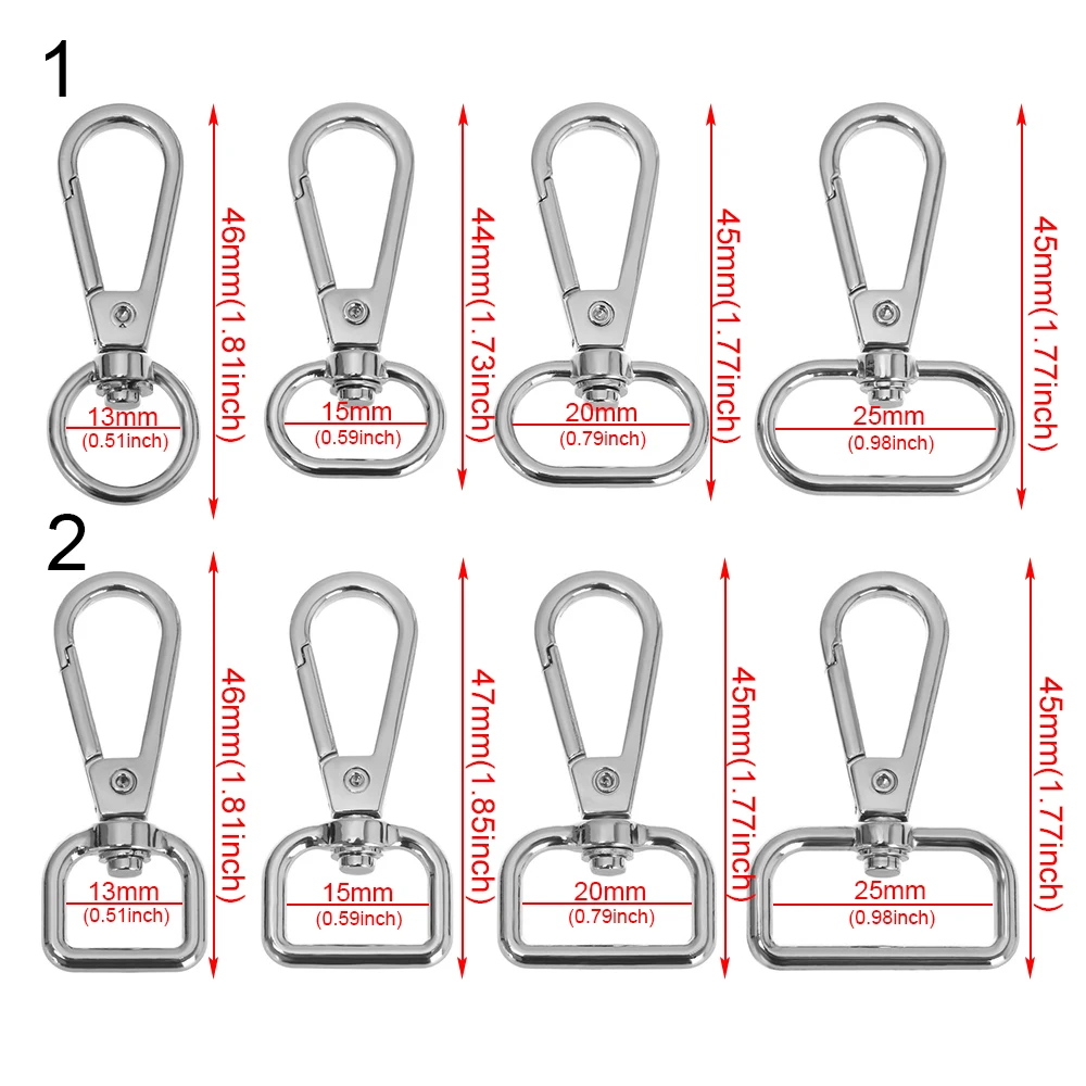 5Pcs Hot Sale Metal Bags Strap Buckles Lobster Clasp Collar Carabiner Snap Keychain Hook Outdoor Tools Accessories 13/15/20/25mm 6