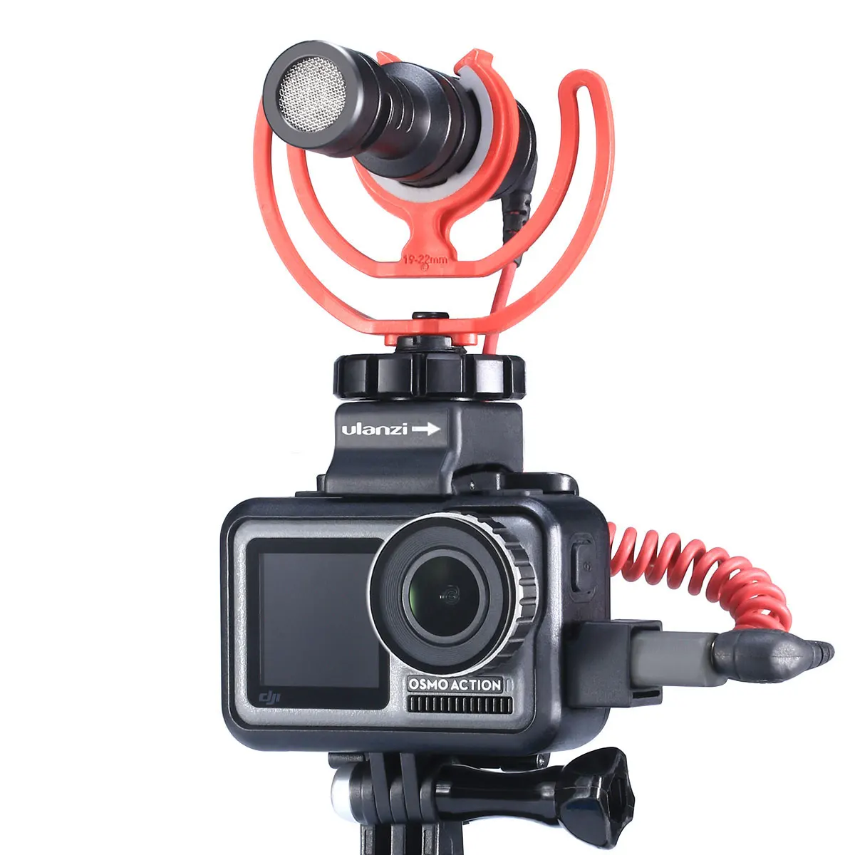 

Microphone Booster Hot Shoe Mount Mic Extension Accessory Cable Clamp Holder Eliminate for Original DJI OSMO Action Camera Cage