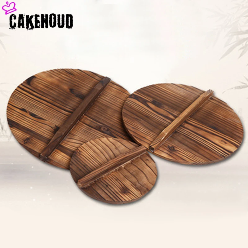 

Chinese Anti-scalding Anti-overflow Solid Wood Pot Lid Environmental Protection Iron Pot Handmade Fir Pot Cover Kitchen Cookware