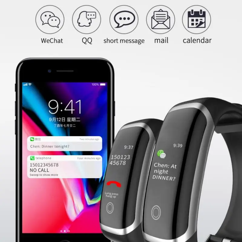 

M4 IP67 Waterproof Smart Bracelet Interface Switching Sports Step Counter Wristwatch Blood Pressure Monitoring Smart Bracelet