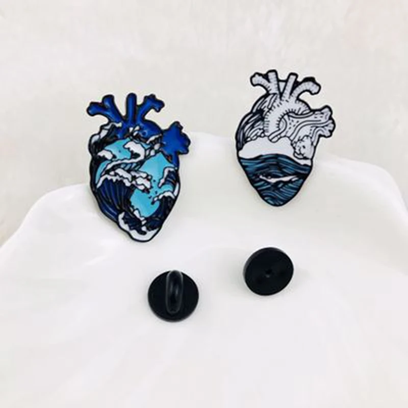 Новый мультфильм Милая морская серия брошь сердце Анатомия одёжная булавка