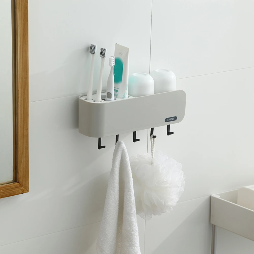 Многофункциональный настенный держатель для зубной щетки ABS с крюком зубная паста finisher аксессуары для ванной комнаты