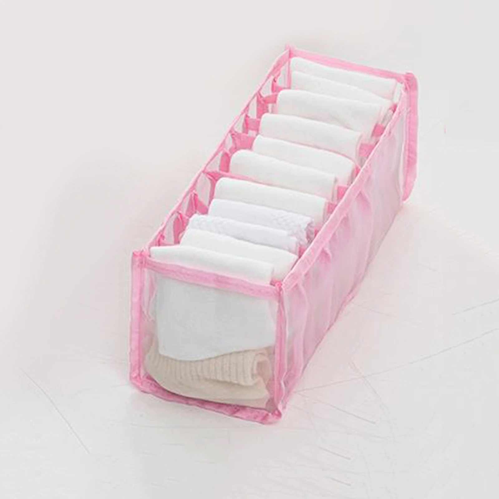 Portable Mesh Thicken Underwear Drawer Organizer Foldable Closet Socks Underpants Bra Storage