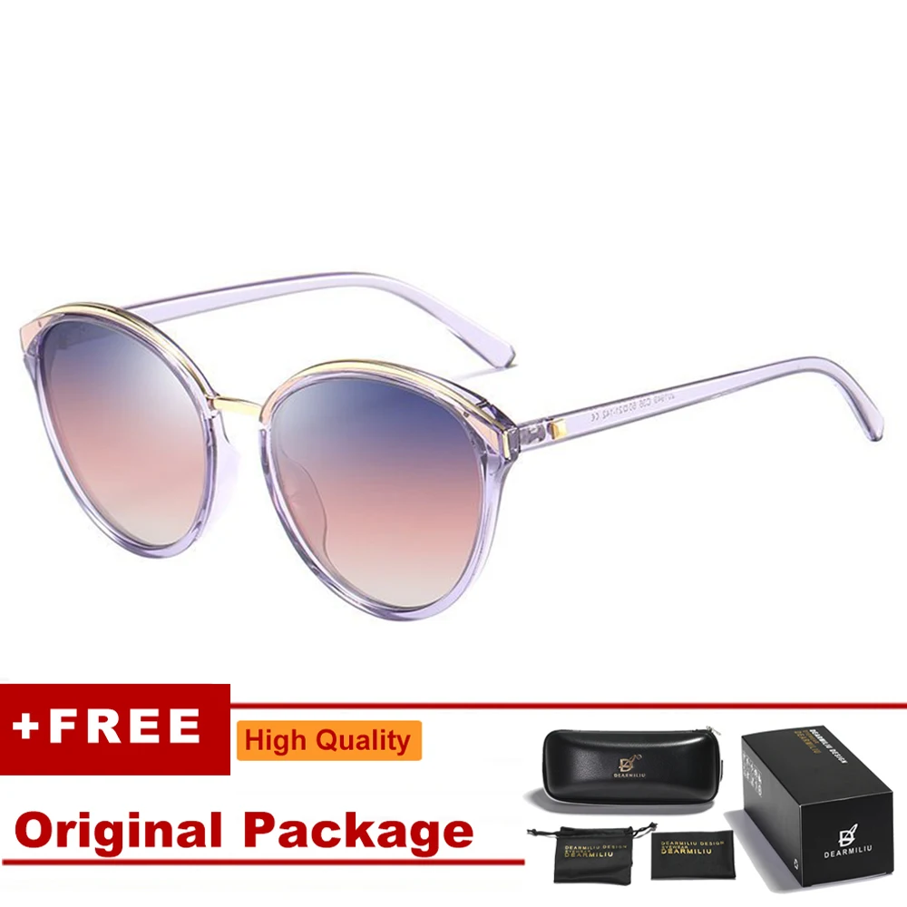 DEARMILIU дизайн женские круглые поляризованные солнцезащитные очки для вождения солнцезащитные очки «кошачий глаз» градиентные очки UV400 Gafas De Sol Оттенки для женщин - Цвет линз: C36