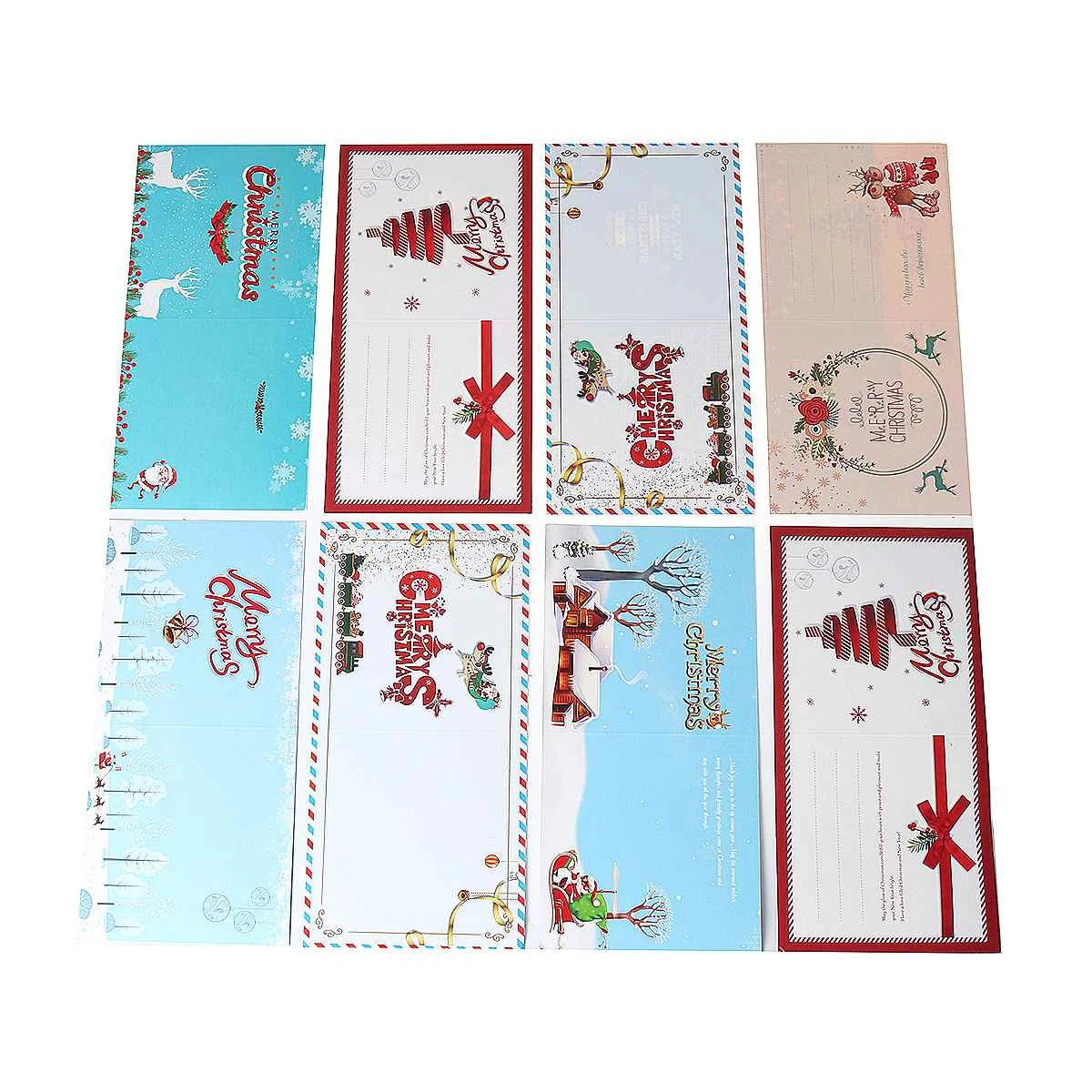  Merry Christmas Festival Greeting Cards 8Pcs/Set DIY Diamond Painting Invitation Cards Santa Claus  - 4000174819008