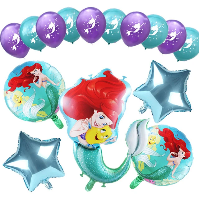 Ballons à l'hélium en latex pour enfants, sirène, Ariel, princesse Disney,  décorations de fête d