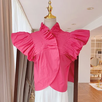 

HIGH STREET Newest Fashion 2020 Designer Blouse Women's Butterfly Sleeve Blouse Top