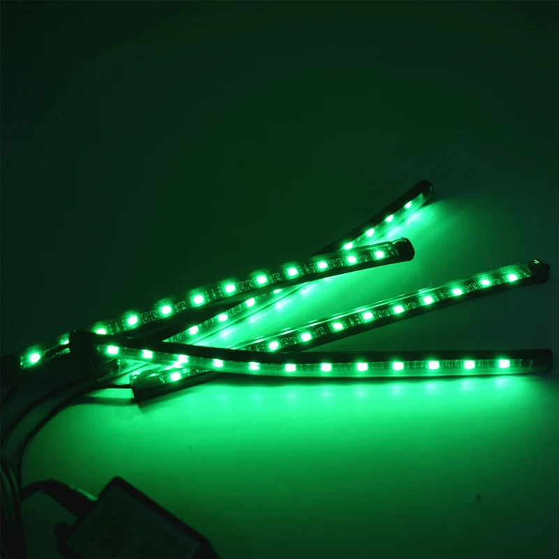 Car Interior Floor Atmosphere Remote/App/Voice Control Rgb Led Drl Strip Light Wireless Lamp Foot Decoration Cigarette Light 12V