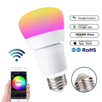 

E27/E26/B22/E14 Wifi Smart LED Bulb 15W Intellegent Warn Lighting Dimmable LED Lamp App Control Work With Alexa Google Assistant
