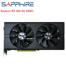 Видеокарты SAPPHIRE Radeon RX 480, видеокарта AMD Gaming PC, Настольная видеокарта GPU RX480 256bit, 8 ГБ, GDDR5, для игровых компьютеров, используемая карта
