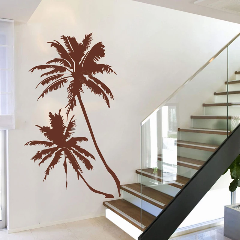 106cm high Palm Tree Wall Sticker Kids Room Nursery Summer Sun Beach Palm Tree Wall Decal Living Room Vinyl Decor (1)