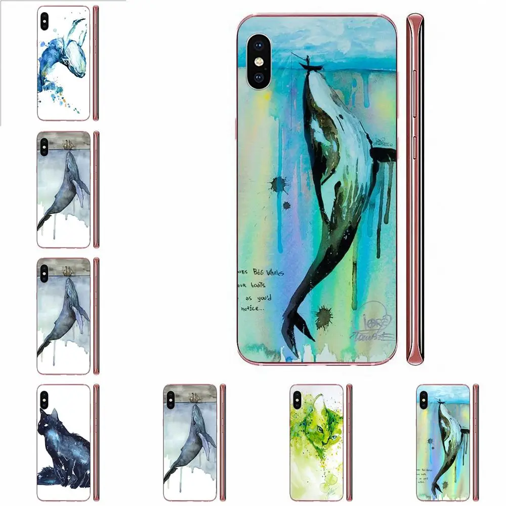 Акварельная живопись животных кошка киты для Huawei Honor 5C 5X 6A 6X 7 7A 7X 8 8A 8S 8X 9 10 30 Lite Pro Y6
