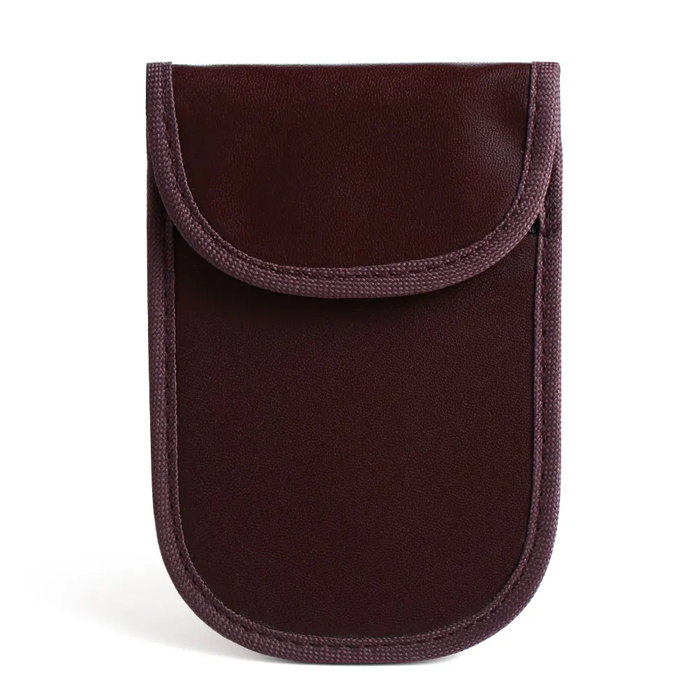 Light brown RFID противоугонные ключи от автомобилей сумка Автомобильная брелок сигнальная блокирующая сумка Фарадея сигнальный щит ID карта Органайзер Кошелек для защиты конфиденциальности - Цвет: Light brown