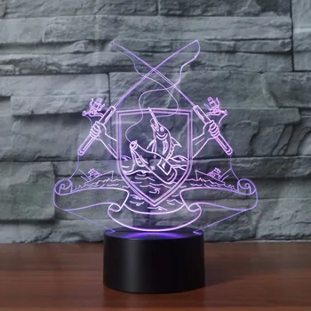 

Fishing Bottle 3D LED RGB Night Light 7 Color Change Desk Light Action Figures 2823 Kids Home Christmas Toys