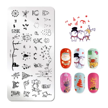 

PICT You Christmas Pattern Nail Stamping Plates Santa Claus Nail Art Image Plate Stencil Stainless Steel Nail Design