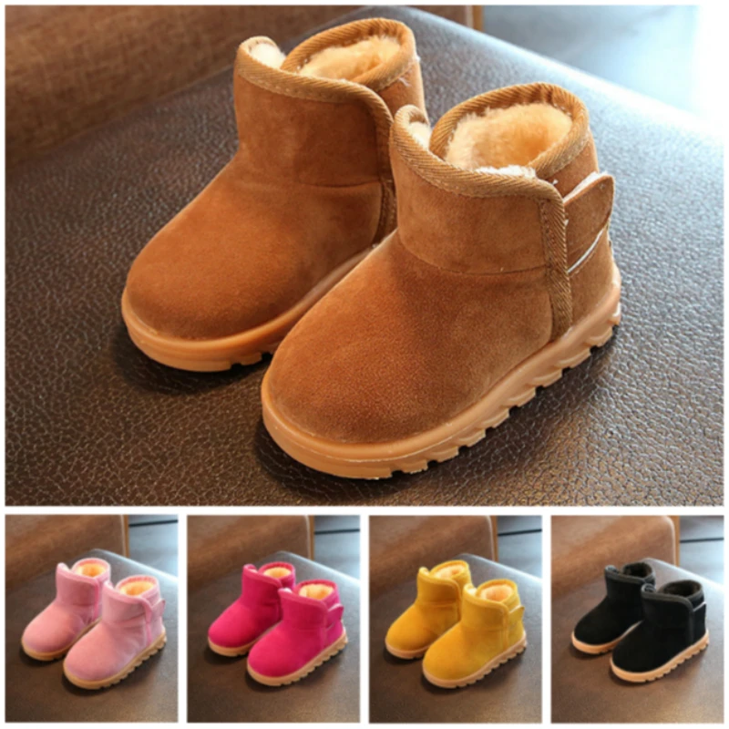 Enfants Bottes Pour Bebe Fille Hiver Chaud Interieur Chaussures Antiderapantes Talon Musculaire Pour Enfant En Bas Age Bebe Garcons Bottes De Neige Noir Bottines Filles Aliexpress