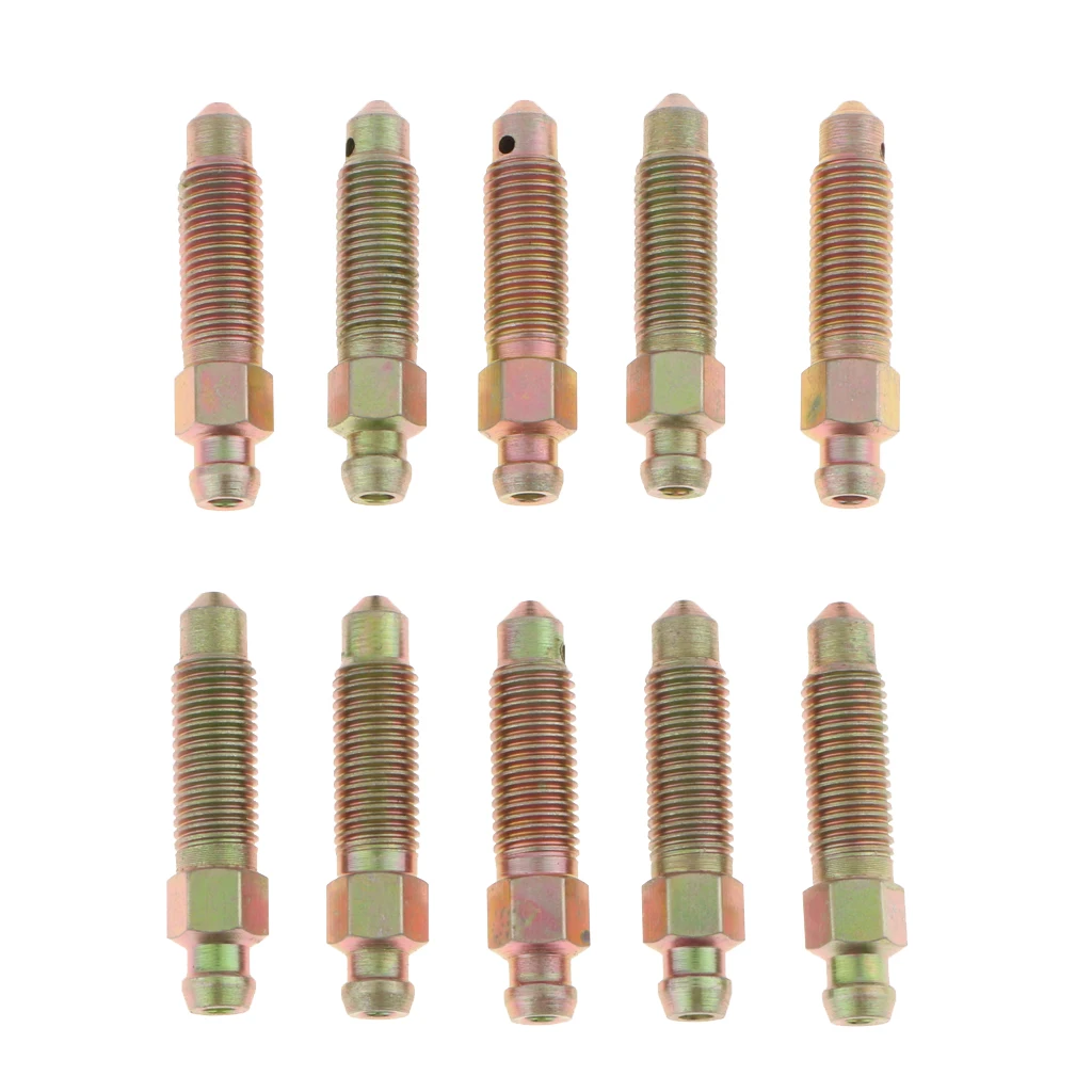 10 Pieces M8*1mm Motorcycle Car Brake Bleeder Nipple Caliper Bleed