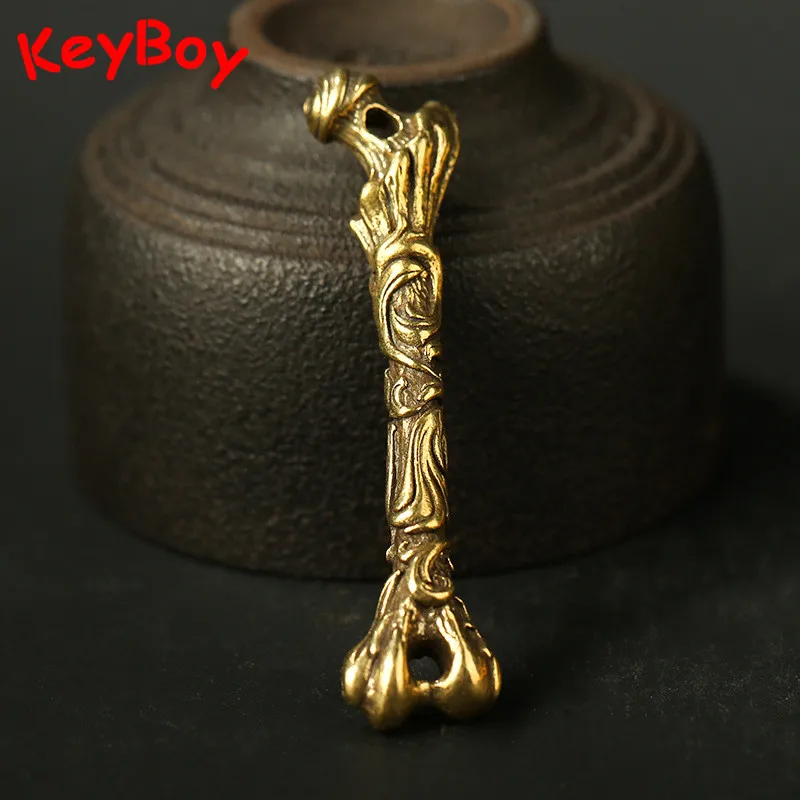 Punk Brass Pattern Leg Bone Pendants for Keychain Necklace Decorations Accessories Rock Men Biker Car Key Chain Hangings Jewelry | Украшения