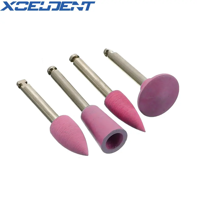 4Pcs/lot Dental Grinding Heads Teeth Polisher Low Speed Silicone Machine Dentistry Polishing Tools For Dental Lab