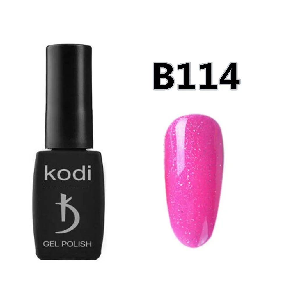 Kodi 12 мл позолоченный Платиновый УФ-гель для ногтей Hybrid Gellak полуперманентный нужен базовый верхний слой мерцающий гель лак для ногтей - Цвет: B114