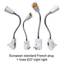 

E27 Light Socket Flexible Lamp Base Converter Universal Lamp Holder Extended EU/EU AC110V 220V Book Light Adapter Plug Switch