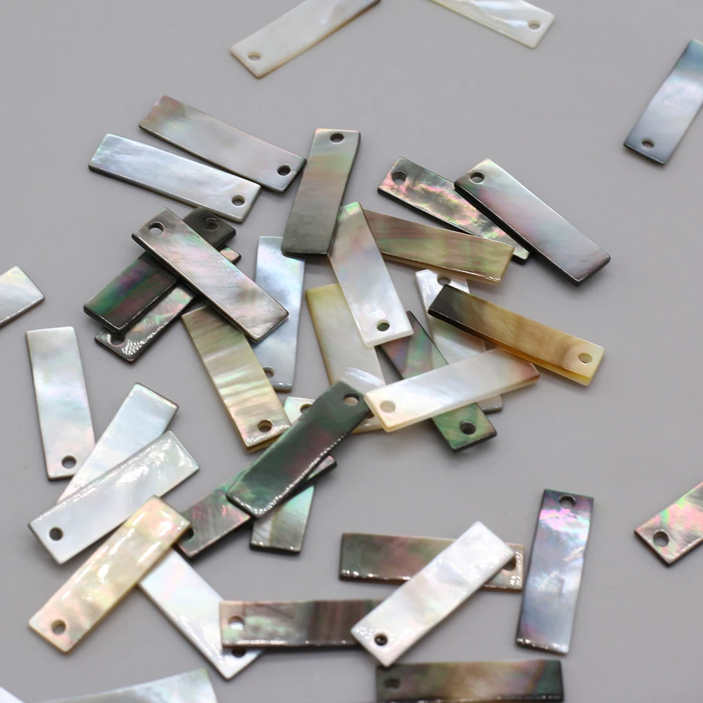 50PCS Wholesale Natural Freshwater Shell Rectangular Pendant For Woman Jewelry Making DIY Necklace Earring Accessory Gift