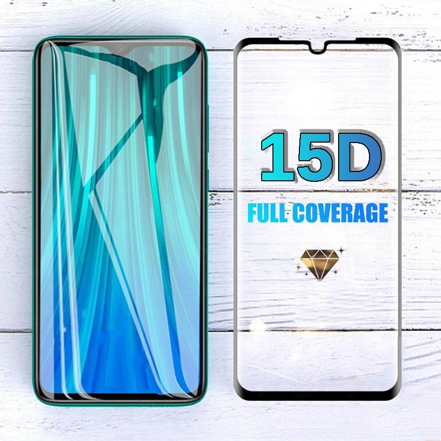 Закаленное стекло 15D для Xiaomi Redmi Note 8 Pro Mi A3 Lite Защитное CC9 CC9e 9 Se 7 Redmi7|Защитные стёкла