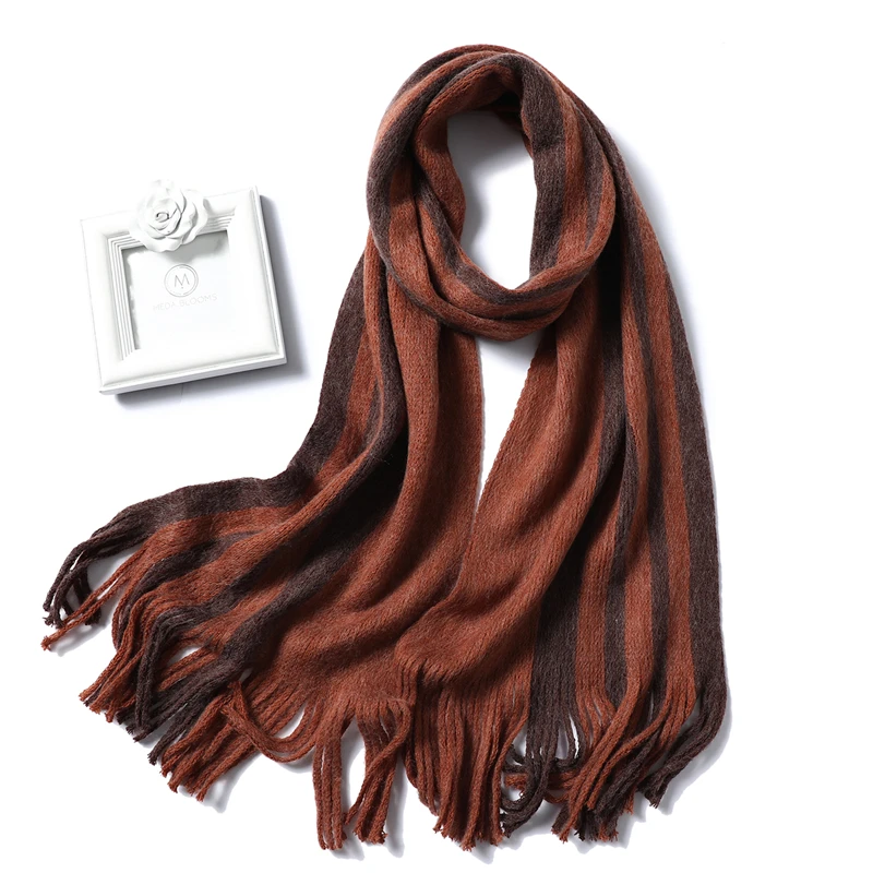 Winter Scarf for Women Fashion Solid Cashmere Scarves Neck Warm Soft Long Size knitted Men's Scarfs Female Foulard Shawls