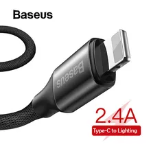 Кабель Baseus 2,4 type-C для освещения для iPhone X, XR, XS, Max, iPad, планшета, USB-C, кабель для быстрой зарядки и передачи данных