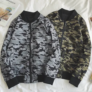 

Autumn Men's Jackets Trends Camouflage Men's Coat Wear On Both Sides M-3XL Male Jackets Coat