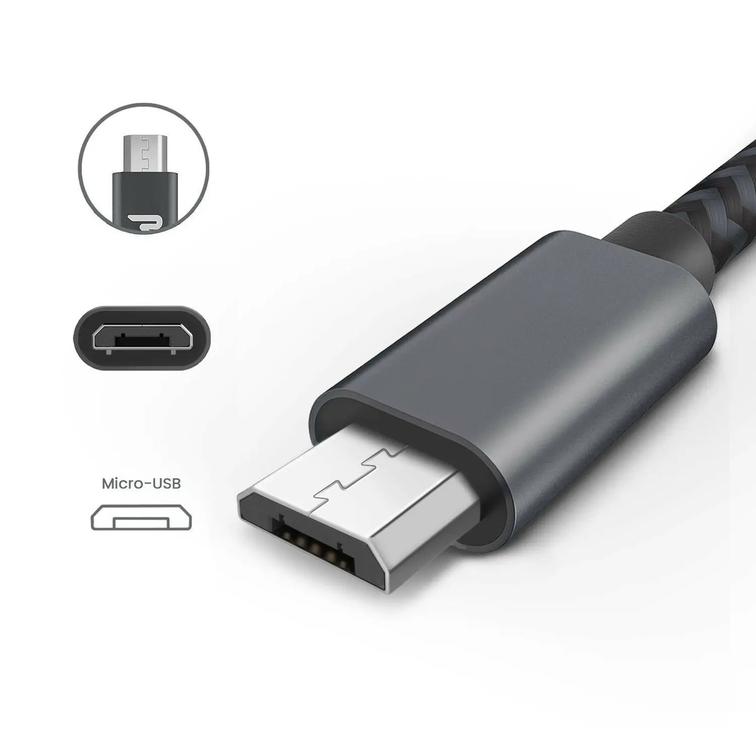Нейлоновый Кабель Micro-USB в оплетке 1 м/2 м/3 м Синхронизация данных USB кабель зарядного устройства для samsung htc huawei Xiaomi Tablet Android USB кабели для телефонов