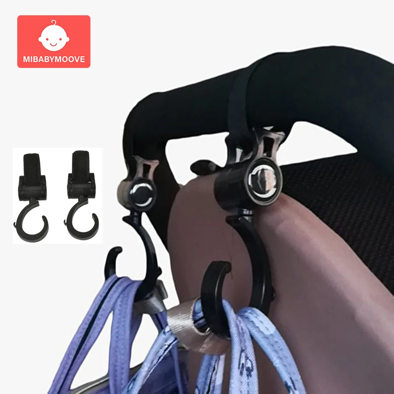 

2pc Baby Stroller Accessories Multi Purpose Baby Stroller Hook Shopping Pram Hook Props Hanger Rotate 360 Degree Convenient Hook