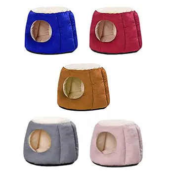 

Foldable Dog Cat Sleeping Nest Arctic Velvet PP Cotton Round Puppy Bed House Washable Kennel Beds Cave Pet Supplies