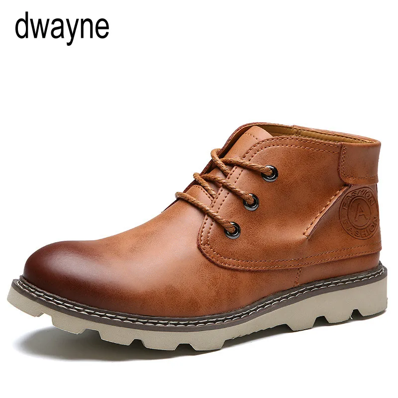 

Autumn Winter Men Boots Size 38-44 Vintage Style Men Shoes Casual Fashion High-Cut Lace-up Warm Hombre kawaii