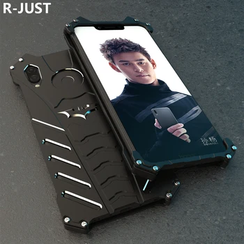 

R-JUST For Huawei Honor Play Case Cover Luxury Hard Metal Aluminum Shockproof Armor Phone Case for Honor Play Back Cover 6.3"