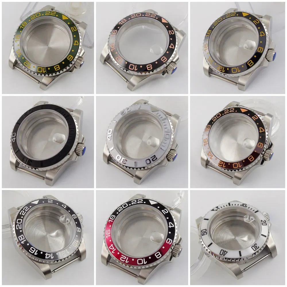 

40mm Watch Case 316L Stainless Steel Sapphire Crystal Fit for NH34 NH35 NH36 Miyota8215 DG2813 3804 ETA2824 2836 PT5000