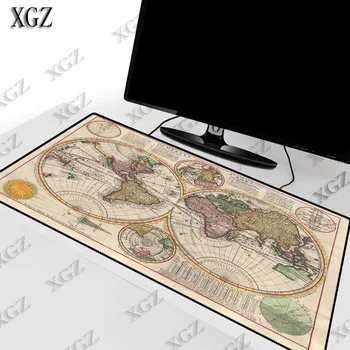 

XGZ World Map Speed Locking Edge Large Rubber Lock Mouse Pad Waterproof Game Desk Mousepad Mat Table for CSGO Dota LOL