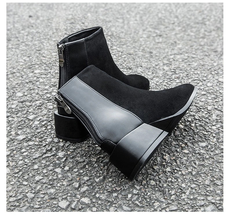 JIANBUDAN/осенне-зимние повседневные замшевые ботинки «Челси» новые модные женские ботильоны зимние теплые плюшевые женские ботинки размеры 34-40