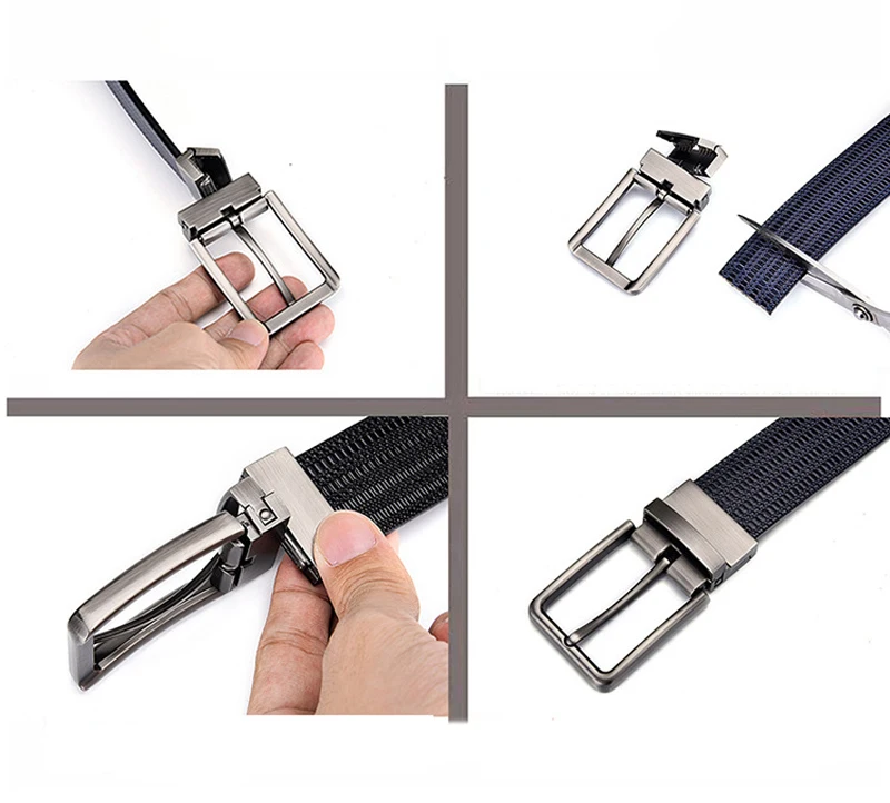 Ceintures de styliste pour hommes, haute qualité, bracelet en cuir véritable, marque célèbre, Double face, pour jeans de mariage_voghion.com