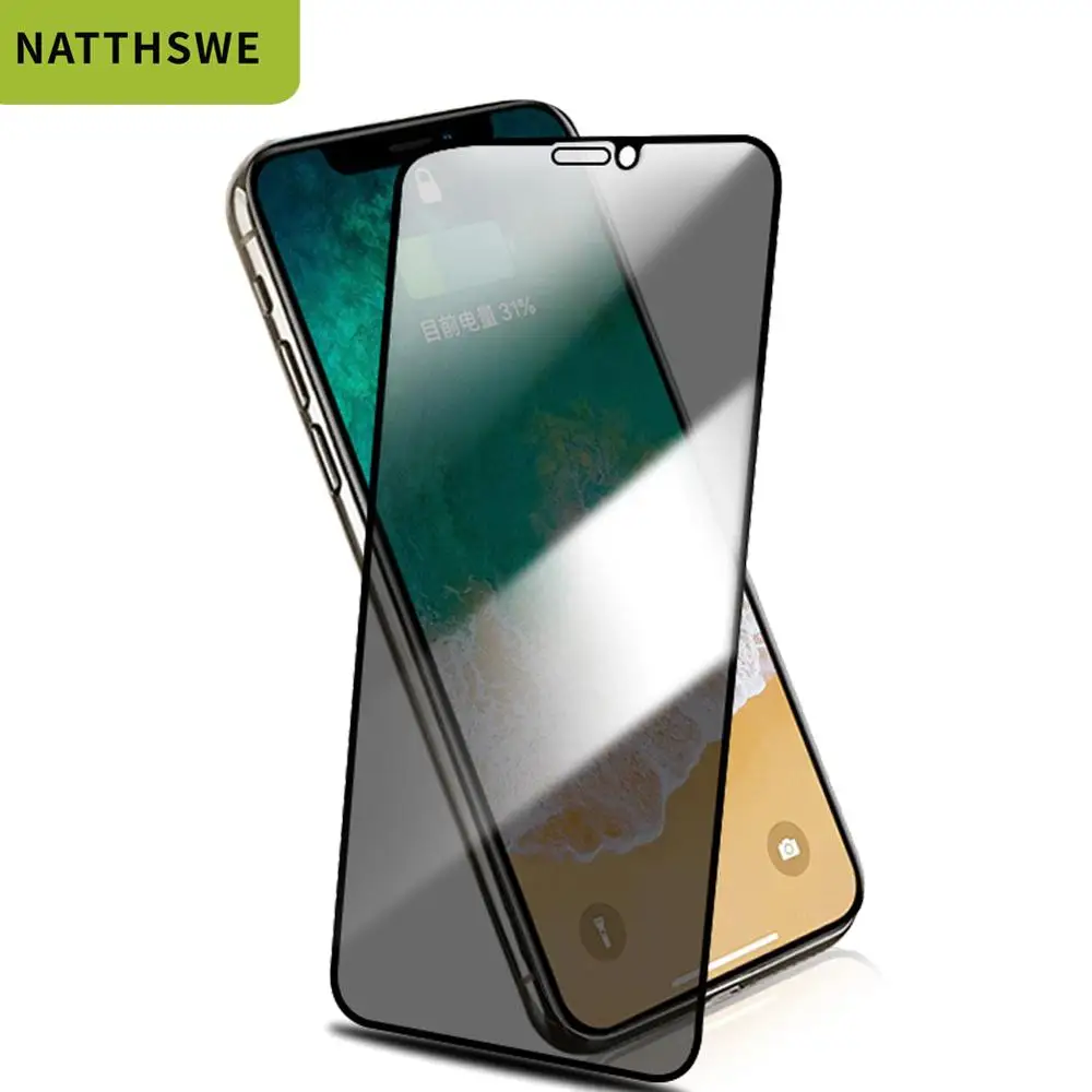 NATTHSWE полное покрытие защита для экрана для iPhone X XS MAX XR антишпионское закаленное стекло для iPhone 6S 7 8 Plus стекло для конфиденциальности