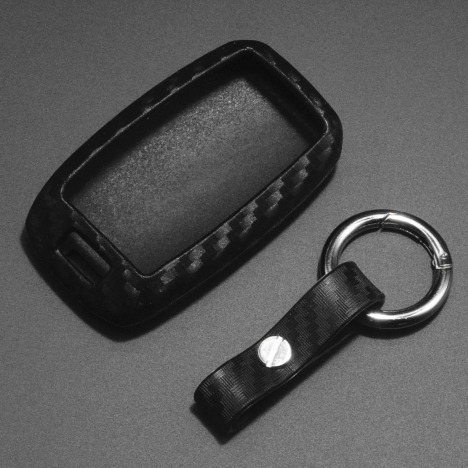 Cover with Keychain 10 шт., автомобильный смарт-ключ, чехол, углеродный силиконовый чехол для Kia Rio K2 Sedona Optima Ceed Sportage Soul Sorento Cerato Spectra Carens - Название цвета: Cover with Keychain