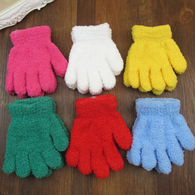 Cute Kids Boy Girls Children Full Finger Gloves Hand Mittens Warm Winter DXAA