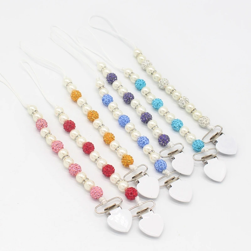 1pcs safety Wooden Cartoon Baby pacifier chain Mix Beaded Baby Feeding Clips