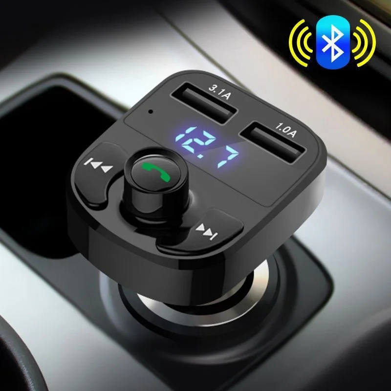 Беспроводной Bluetooth Handsfree автомобильный комплект fm-передатчик MP3-плеер двойной USB зарядное устройство Bluetooth fm-передатчик приемник радио адаптер