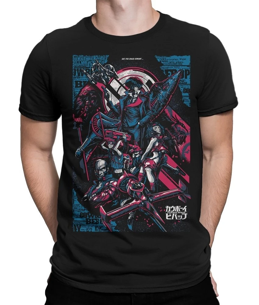 Футболка Cowboy Bebop с рисунком манги | Мужская одежда