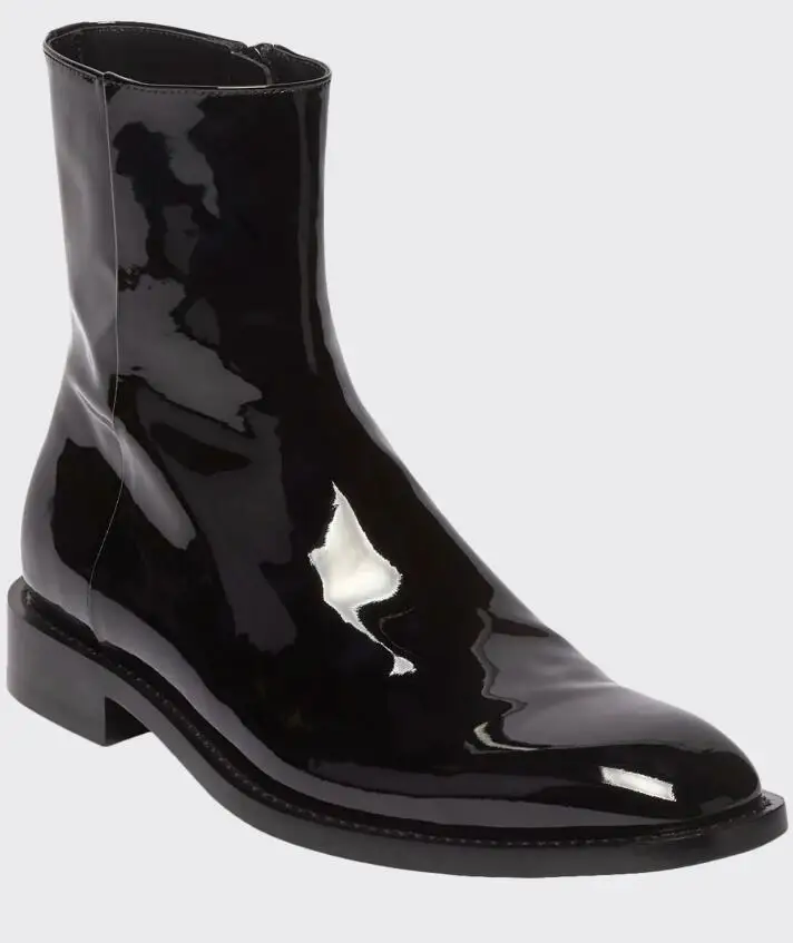 

Men Fashion Pu Leather Zipper Design Ankle Shoes Pointed Toe Low Heel Boots Male Casual Classic All-match Chelsea Boots TV796