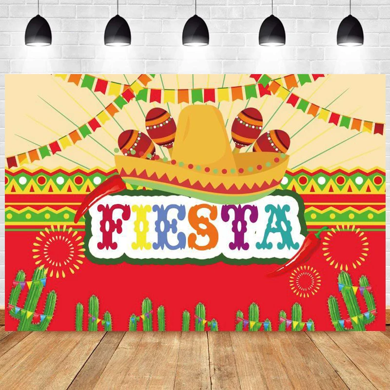 

Mexican Fiesta Photo Backdrop Happy Holiday Party Flower Carnival Photography Background Decoration Studio Prop Photocall Banner